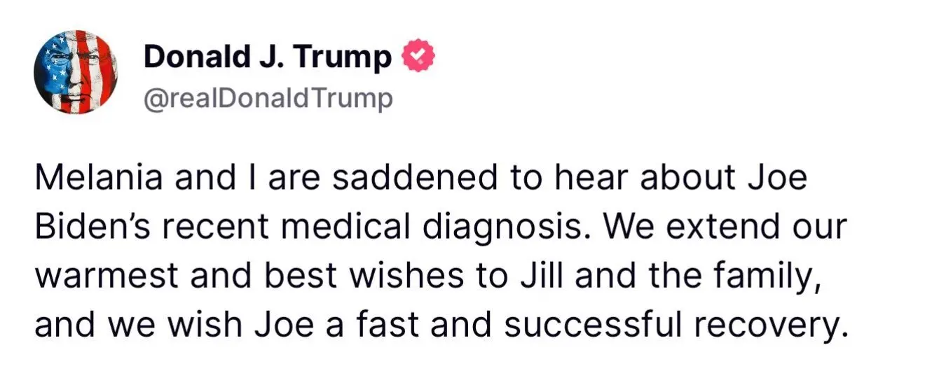 Print da rede social de Donald Trump