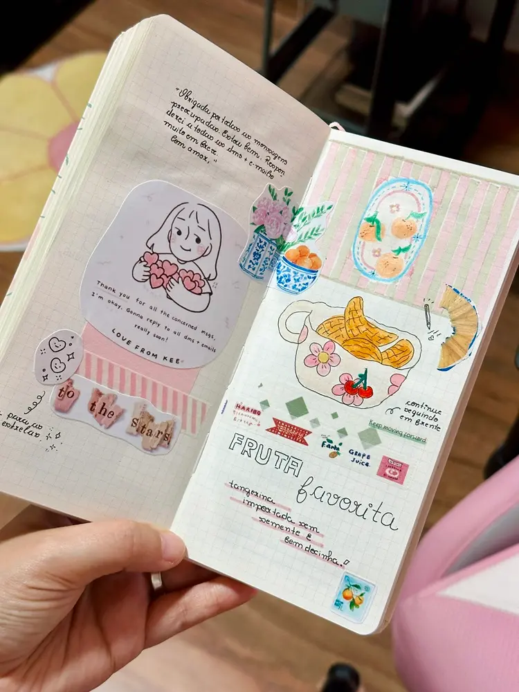 Na imagem, journal confeccionado pela profissional de Marketing Gabriela Fernandes