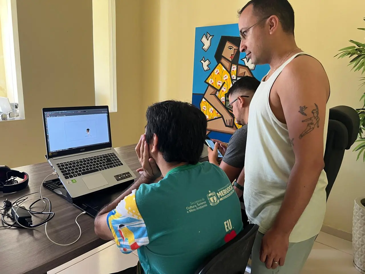 Na imagem, parte da equipe do filme 