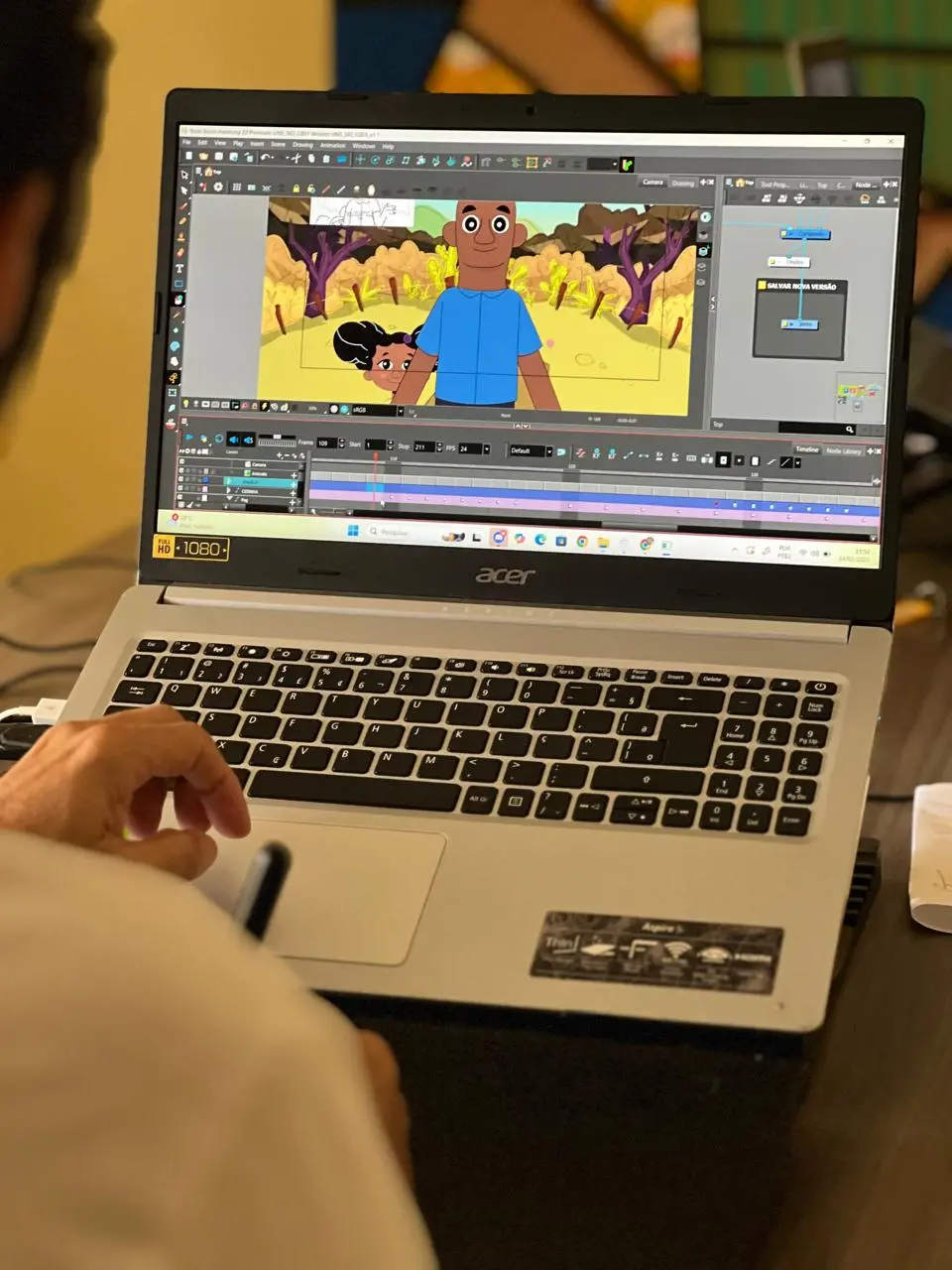 Na imagem, produção do filme 