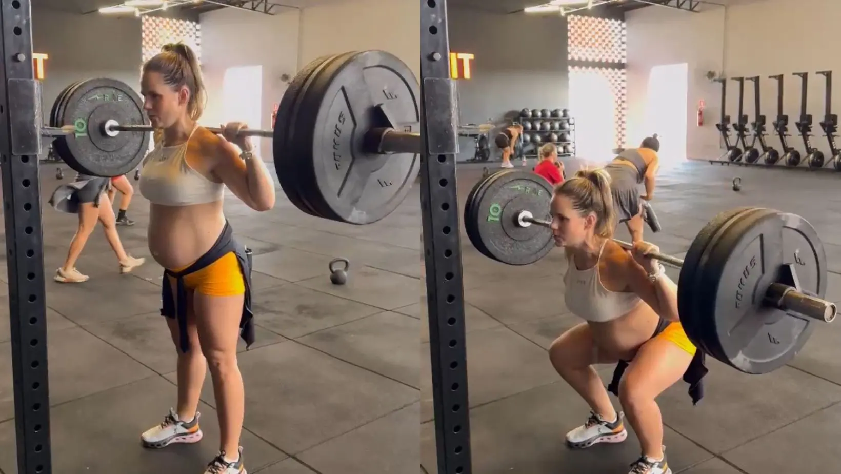Renata treinando crossfit grávida