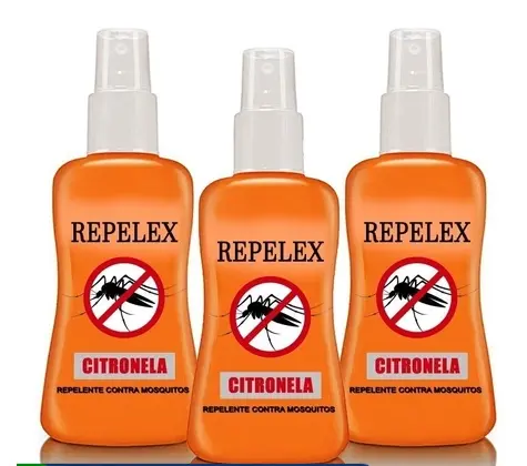 Imagem mostra três imagens do Repelex Spray Citronela, que estão sendo recolhidos pela Anvisa