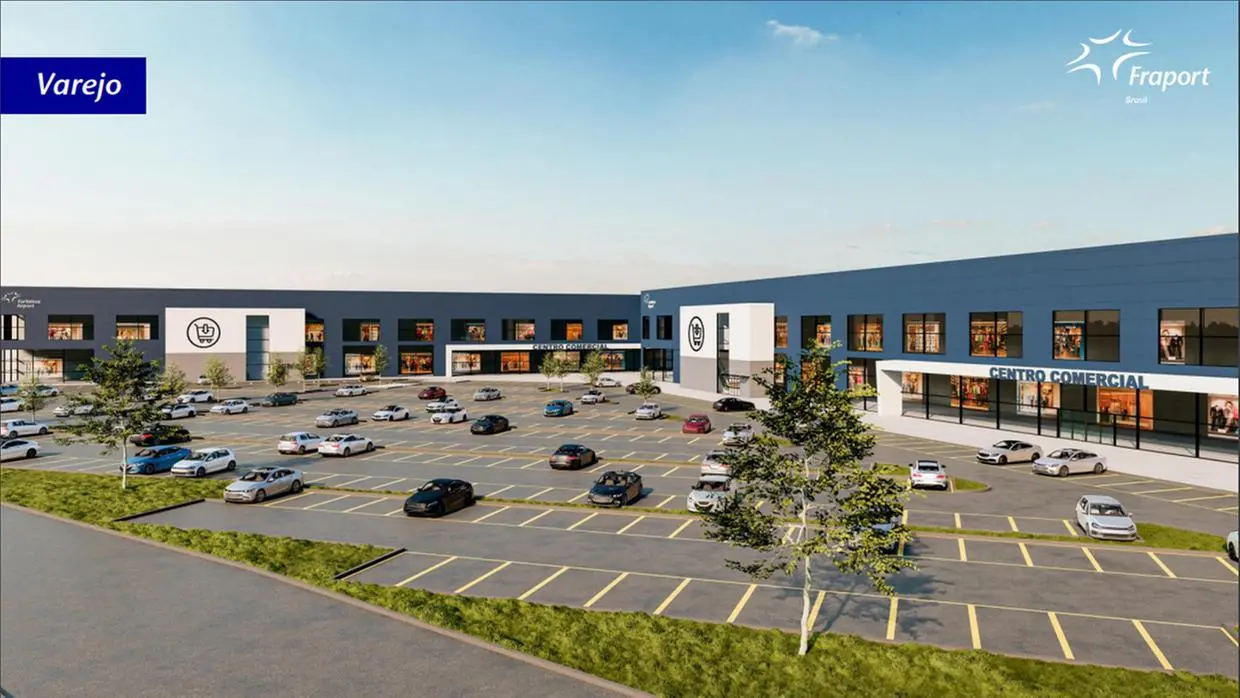 projeção de centro comercial no aeroporto de fortaleza.