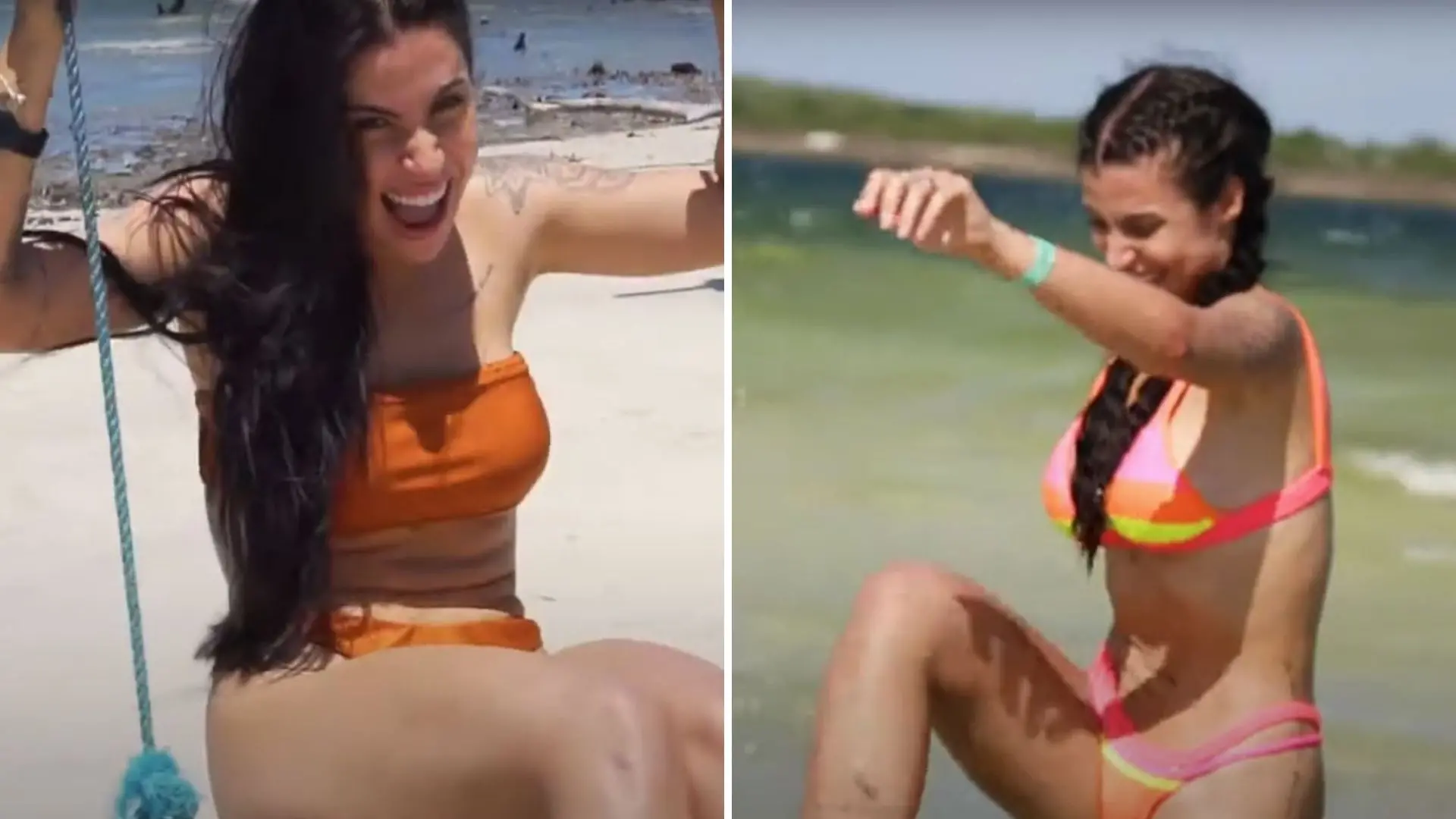 montagem de fotos da influenciadora Boca Rosa em Jericoacoara