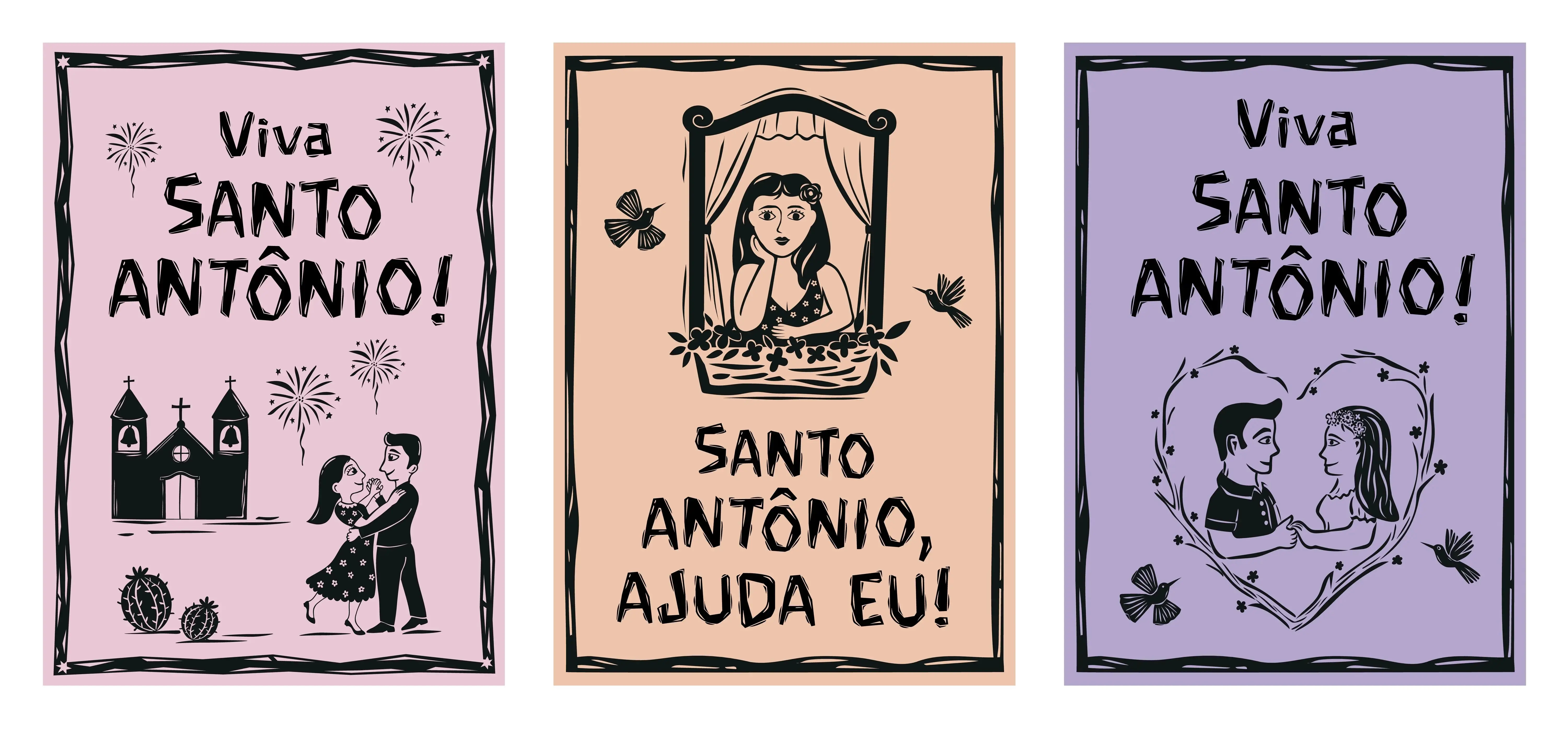 Imagem no estilo cordel de Santo Antônio para matéria sobre mensagens para enviar no dia