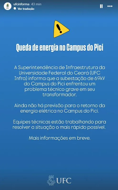 UFC publicou comunicado nas redes sociais