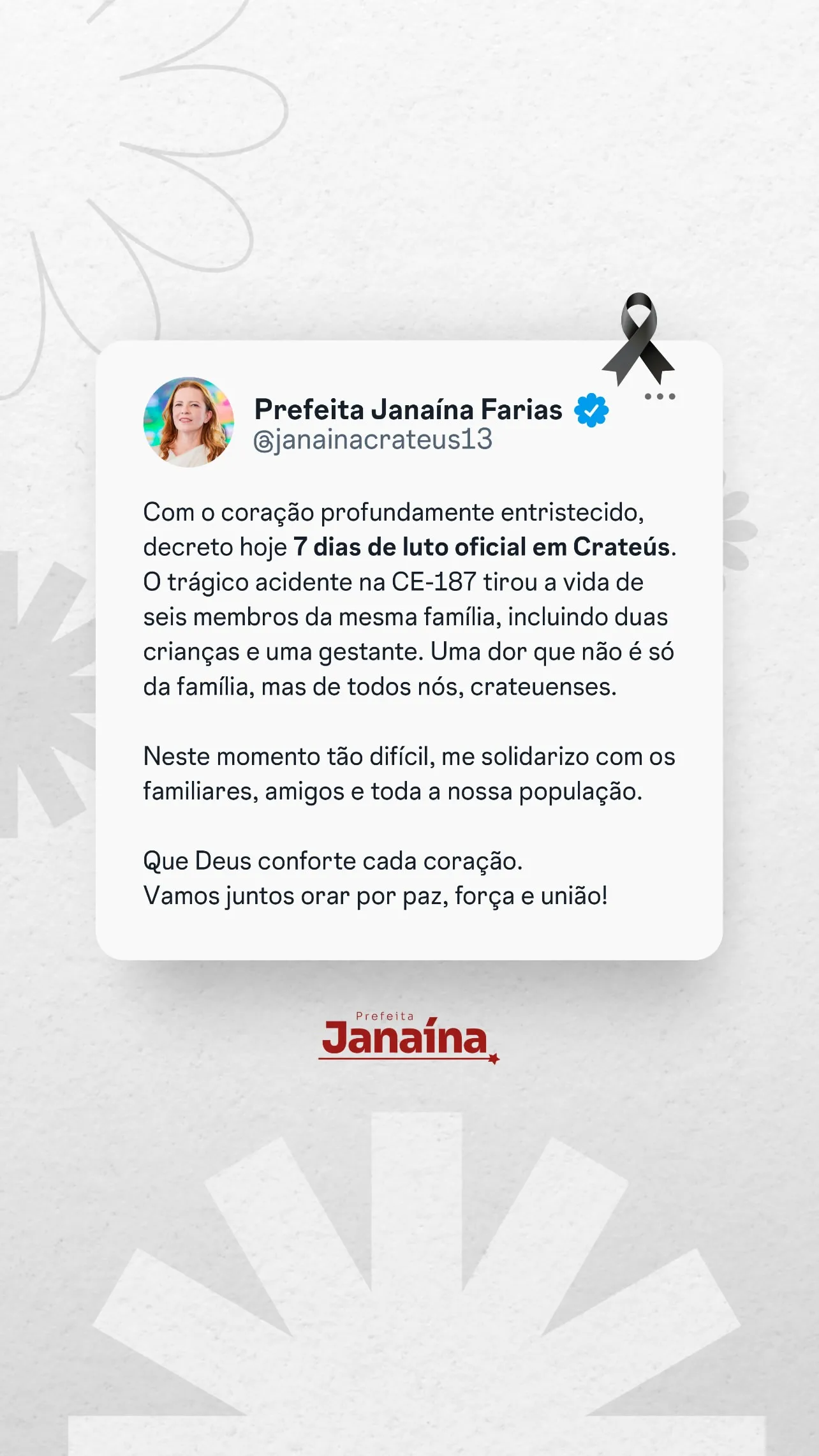 Mais cedo, a prefeita havia cancelado os dois últimos dias da festa em comemoração aos 193 anos do município