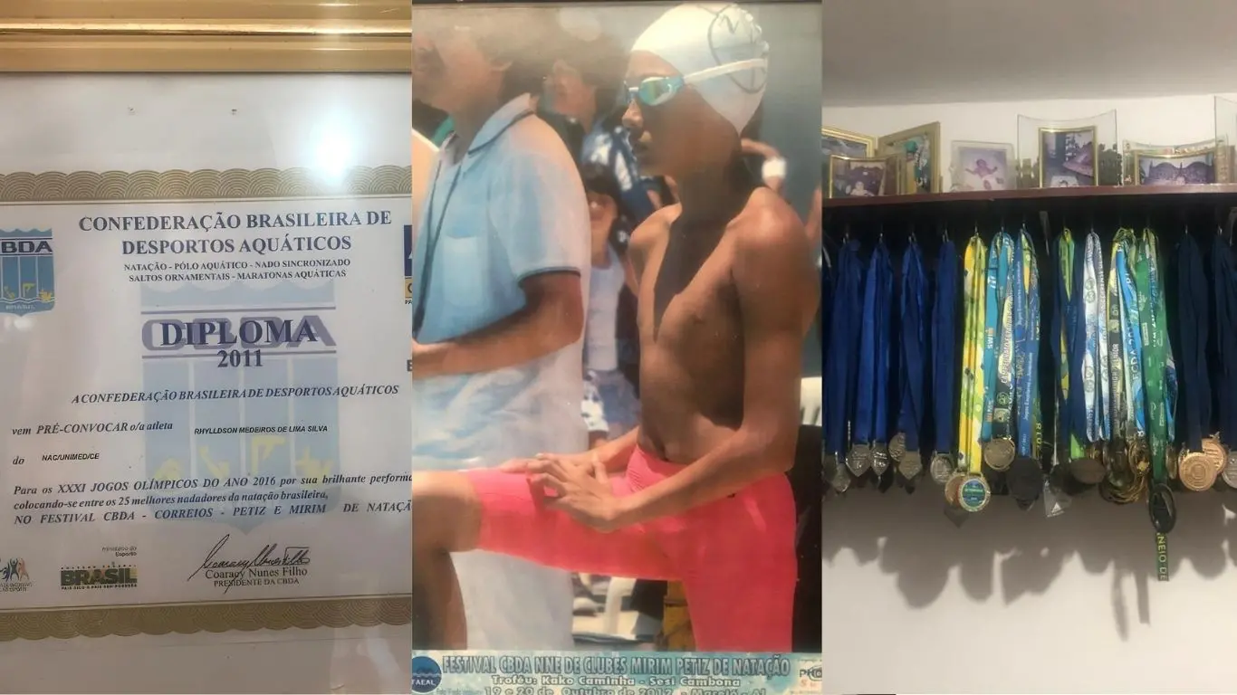 Foto do certificado que ranqueou Rhylldson entre os 25 melhores atletas de natação do Brasil segundo a Confederação Brasileira de Desportos Aquáticos