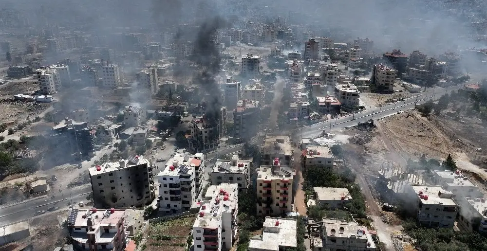 Parte da província de Sweida parcialmente destruída