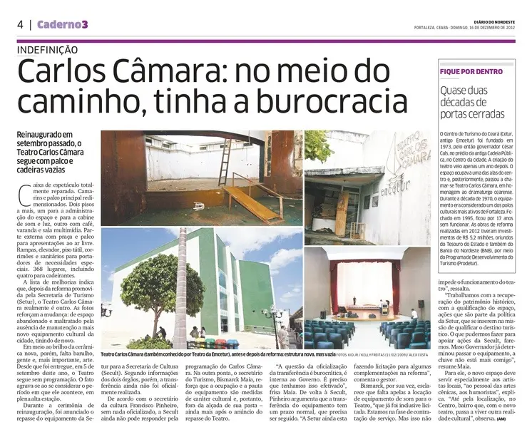 teatro carlos câmara - matéria diário do nordeste 16.12.2012