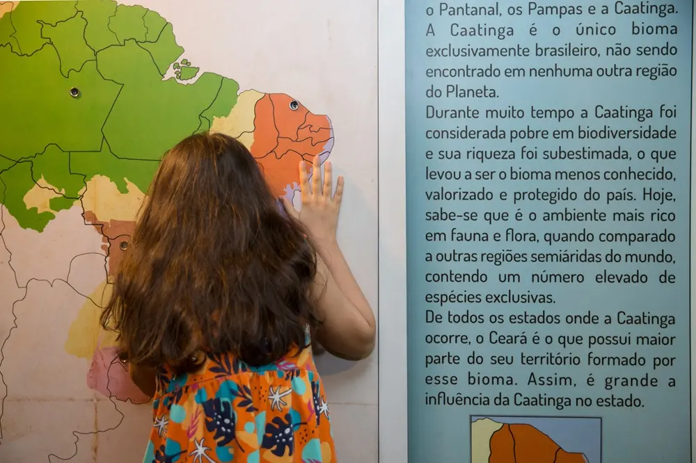 Na imagem, um dos painéis da exposição “Caatinga: Um Novo Olhar – Entre Nesse Clima”, em cartaz na Seara da Ciência da Universidade Federal do Ceará