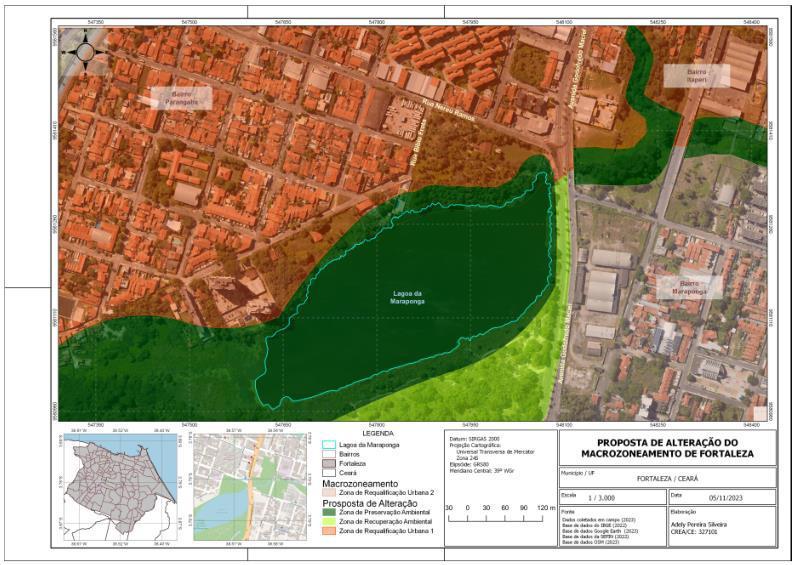 Proposta de alteração do zoneamento de área nas margens da Lagoa da Maraponga, sugerida por Paulo Martins