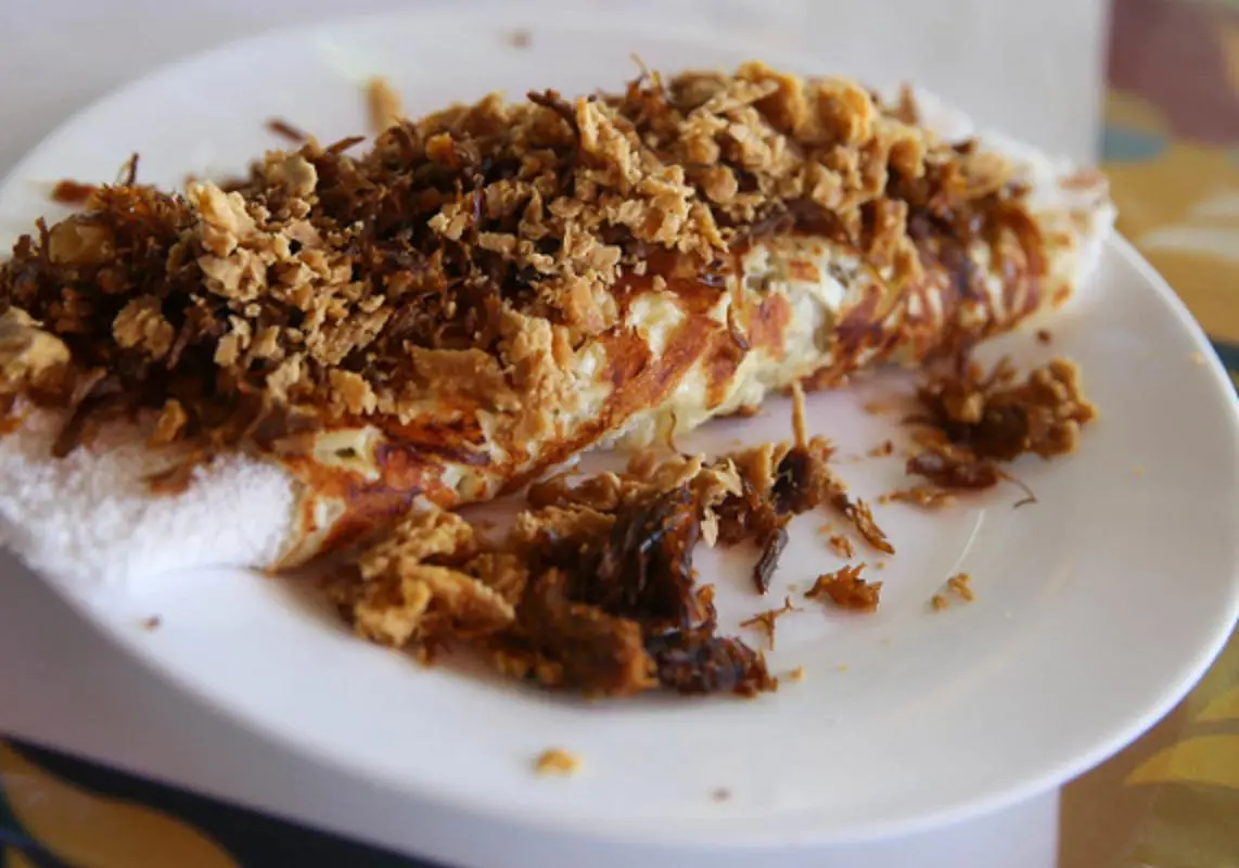 foto da tapioca de  carne de sol com rapadura