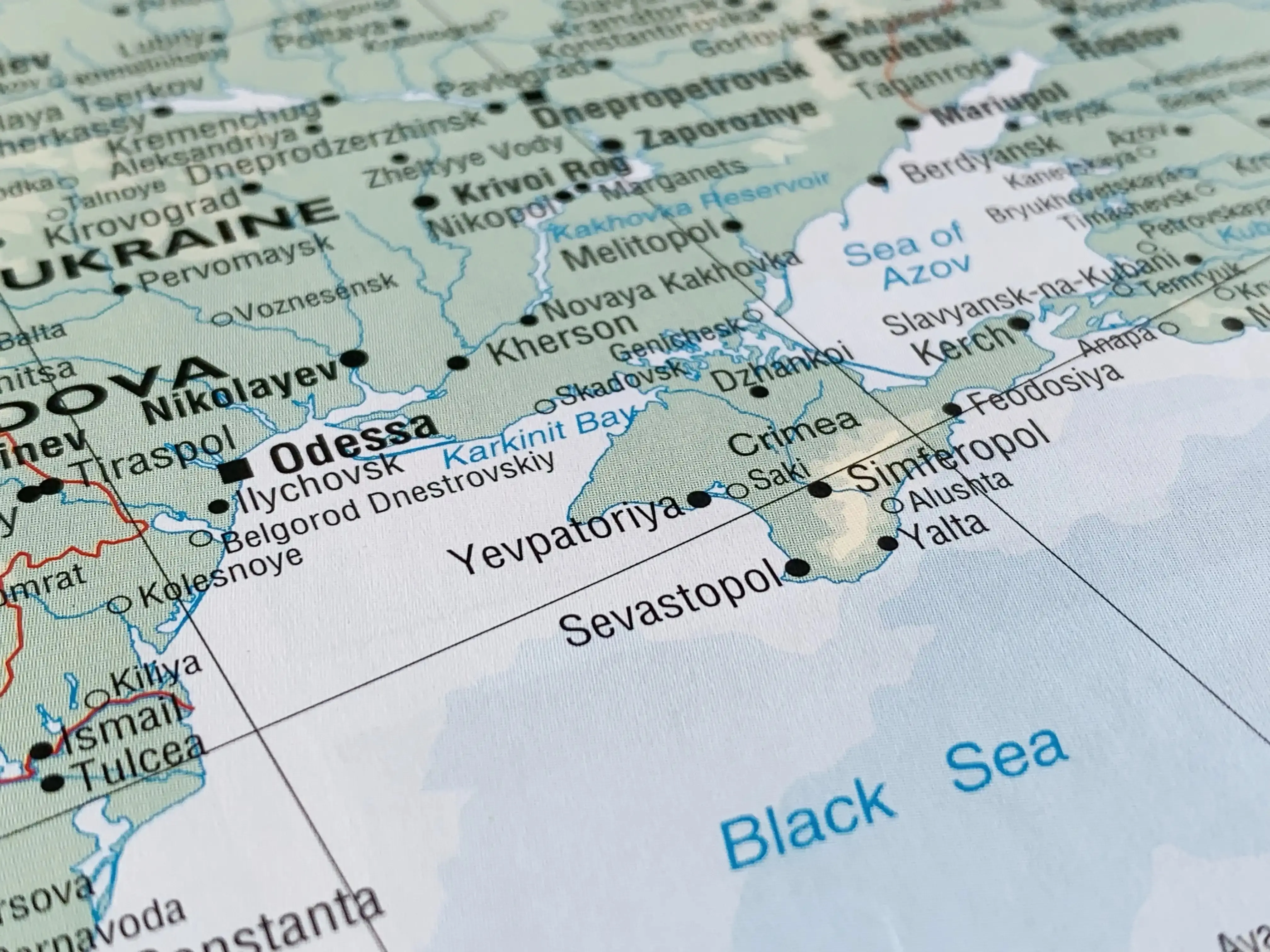 Mapa da Crimeia, ponto central do conflito entre Rússia e Ucrânia