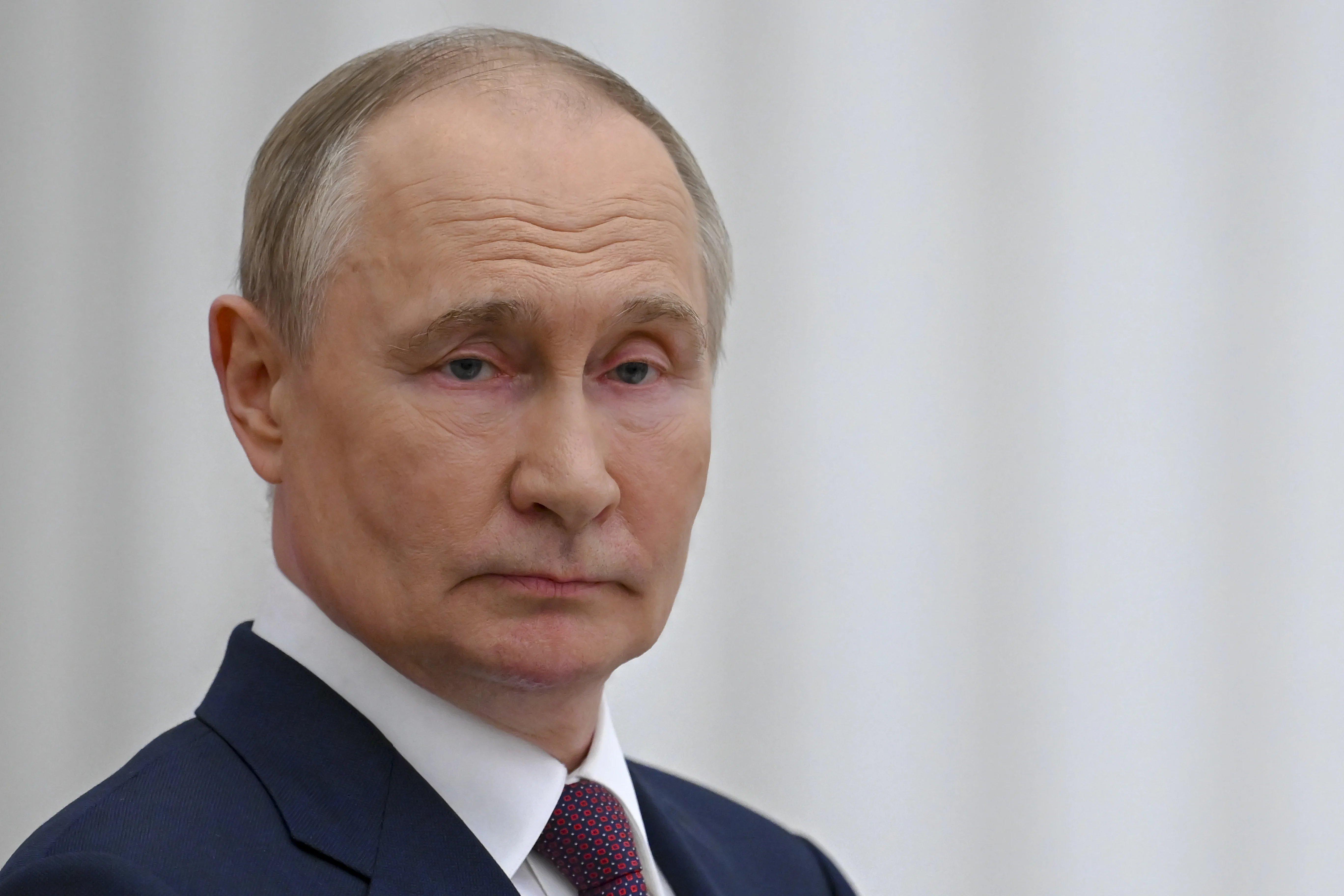 O Presidente da Rússia, Vladimir Putin, fez declarações numa conferência de imprensa conjunta. Imagem usada em matéria sobre conflito russo com a Ucrânia pelo território da Crimeia