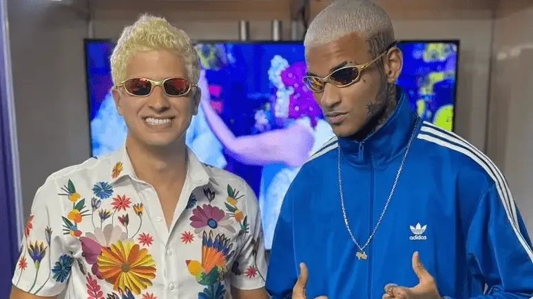 João Campos e MC Neiff em postagem durante o Carnaval com cabelo nevou