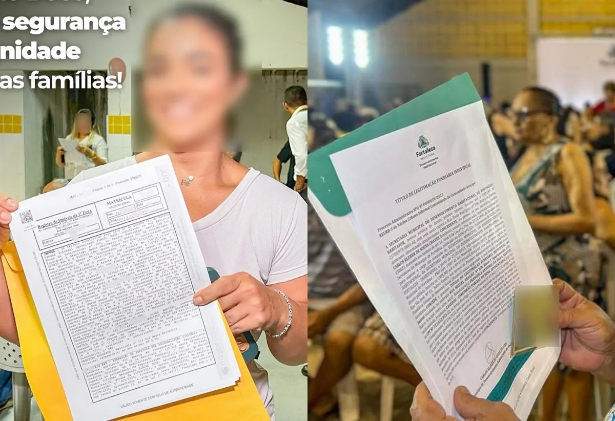 A esquerda, documento entregue na comunidade Riacho Doce, em novembro do ano passado. A direita, título de legitimação fundiária entregue a moradores do Aracapé