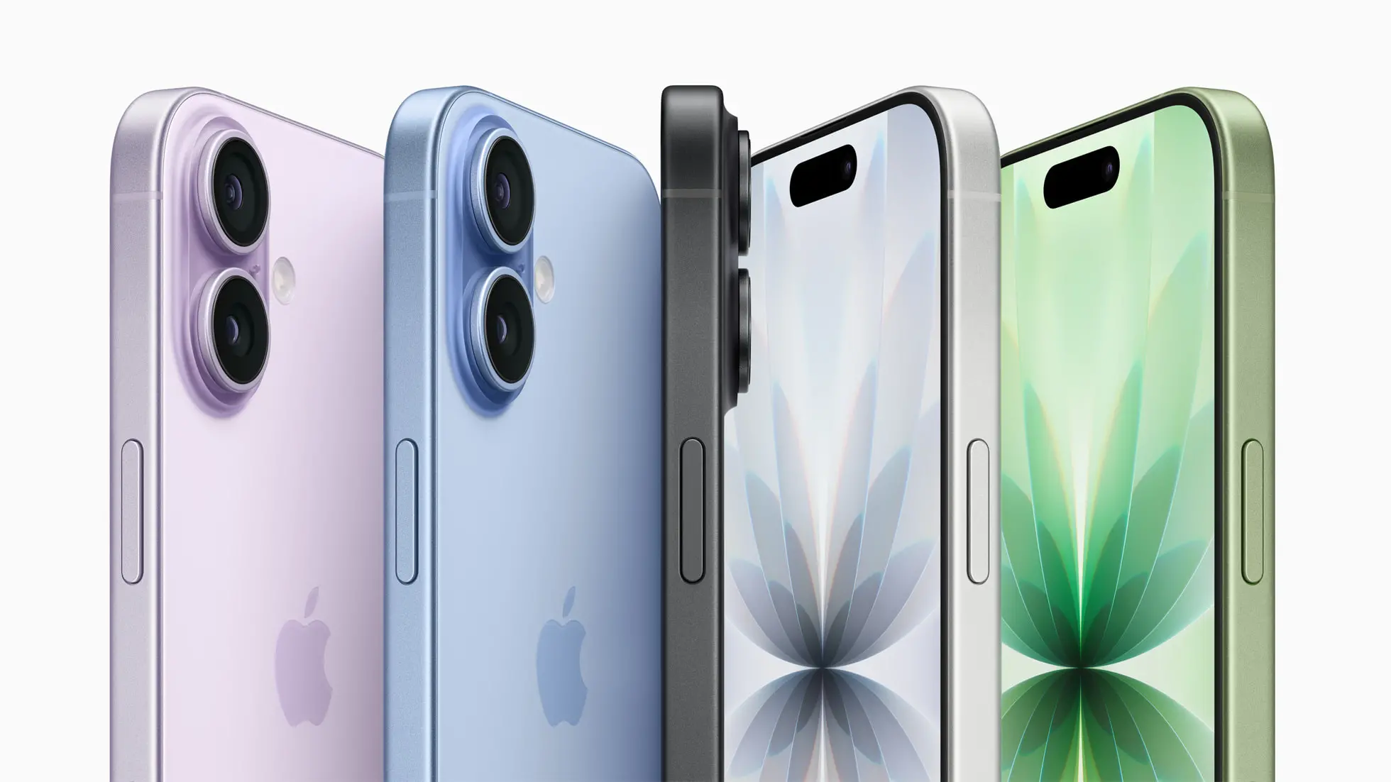 Imagem mostra cinco exemplares do novo iphone 17 enfileirados, em diferentes cores, ilustrando preço do iphone 17 no BRasil