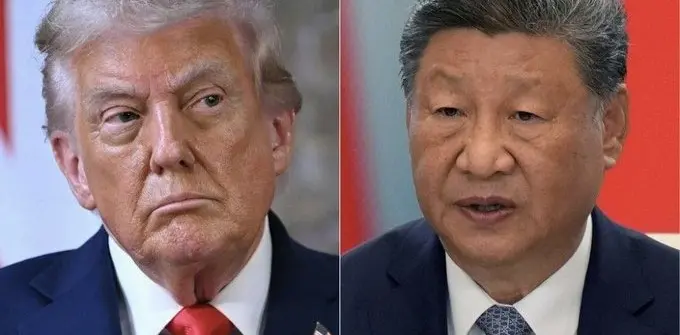 Colagem com fotos dos dois presidentes: Trump e Xi Jinping para matéria sobre o acordo para a venda do TikTok para investidores norte-americanos