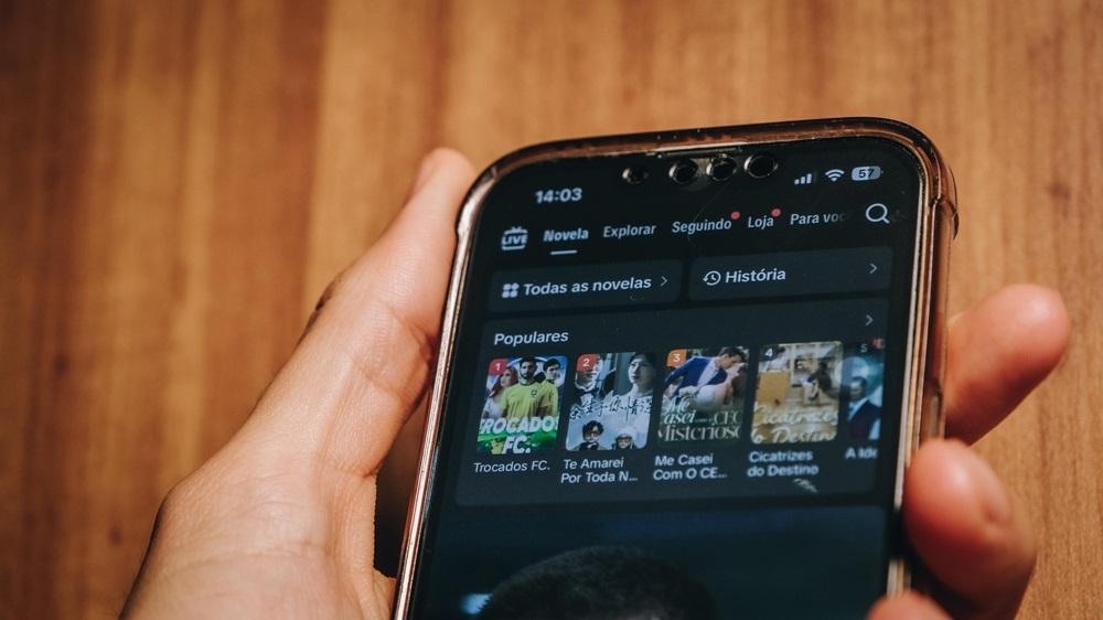 Na imagem, detalhe do aplicativo TikTok mostrando a aba 