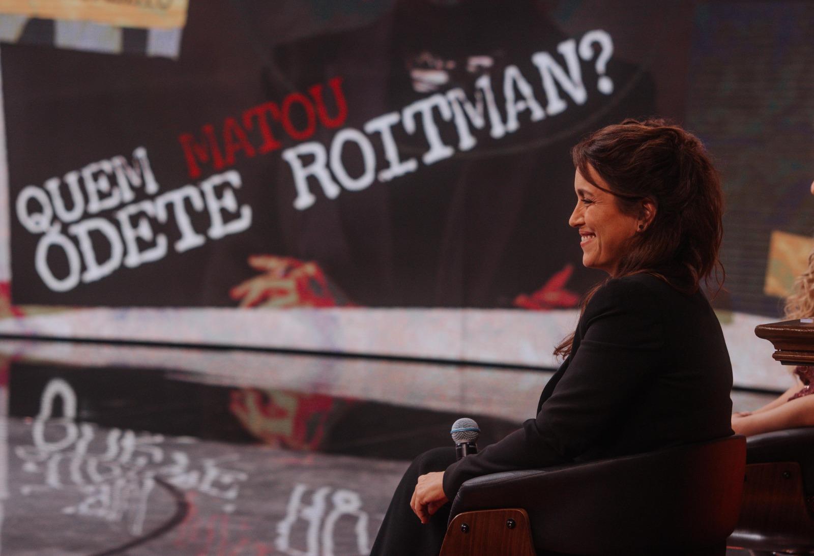 Manuela Dias durante participação no Domingão.