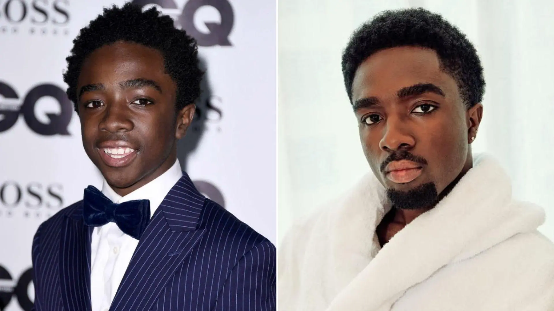 Montagem de fotos de Caleb McLaughlin em 2016 e 2025 para matéria sobre última temporada da série Stranger Things.