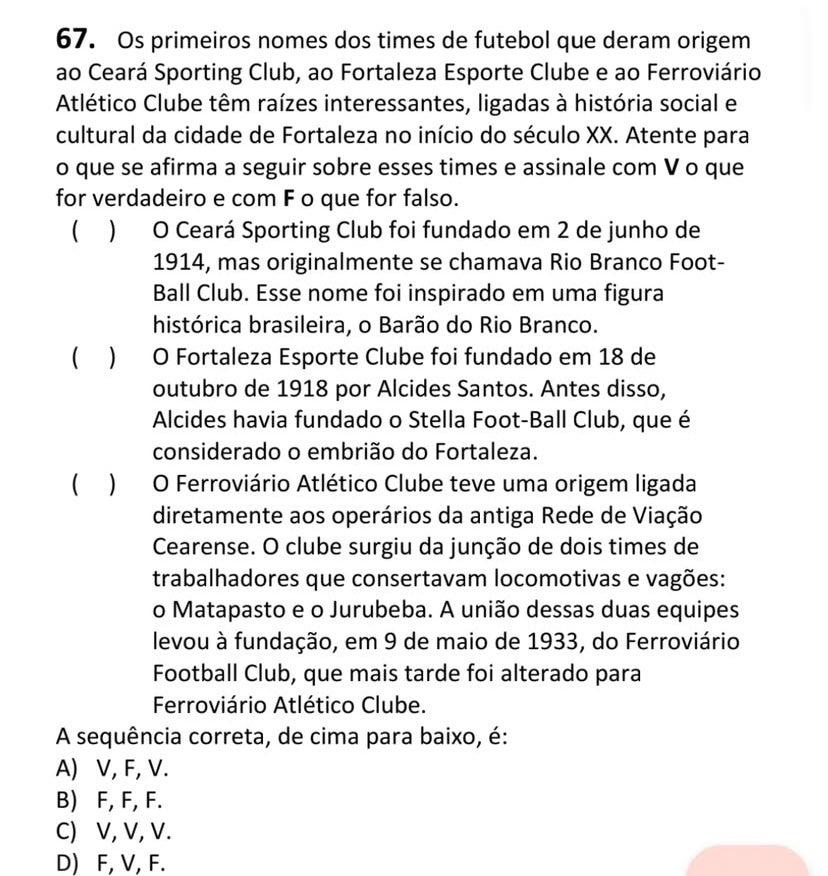 Foto da prova da UECE