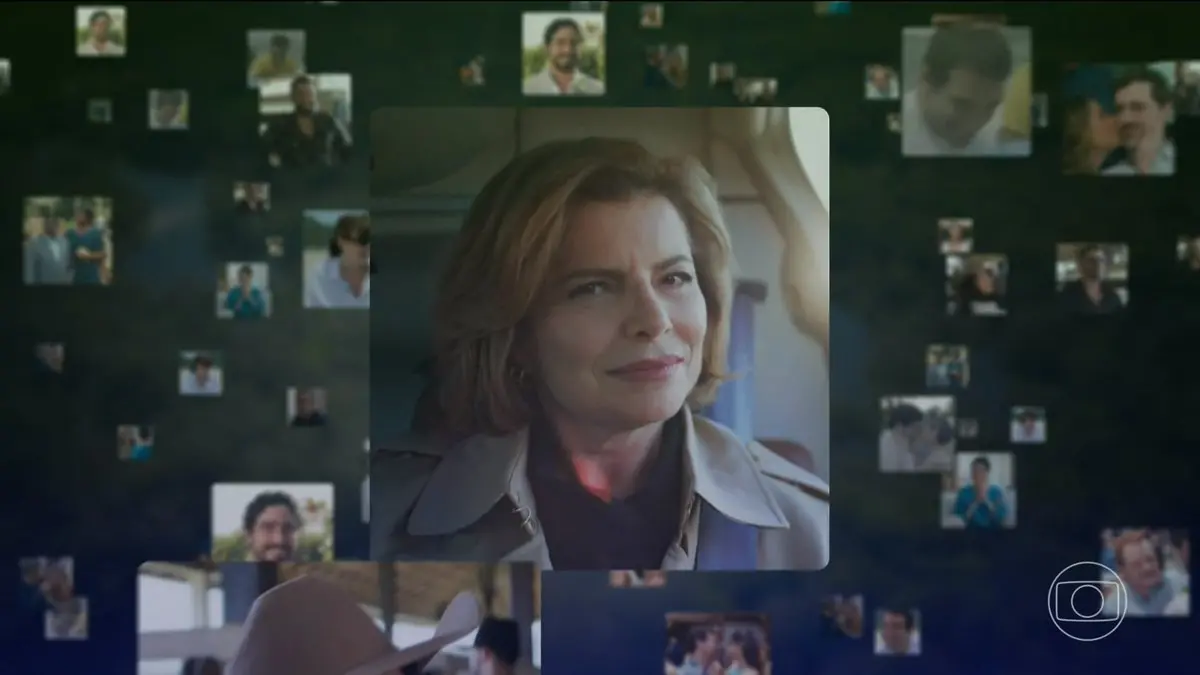 Frame do último capítulo de Vale Tudo com o rosto de Odete Roitman.