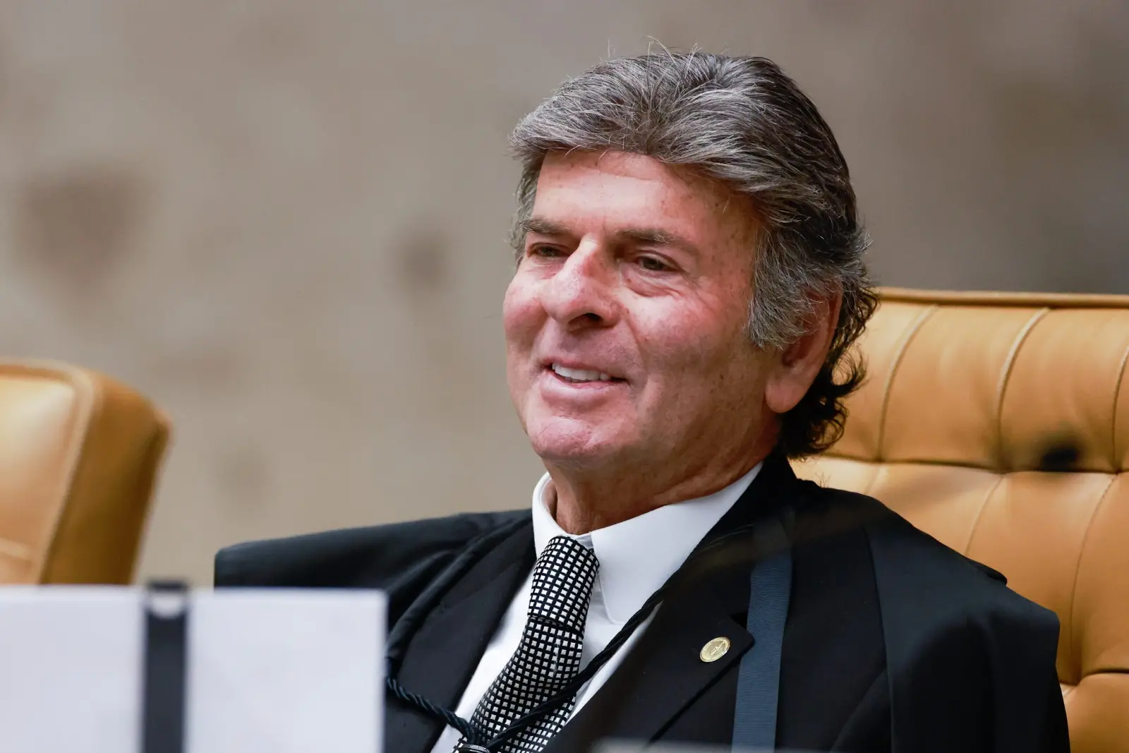O ministro Luiz Fux durante sessão no Supremo Tribunal Federal.