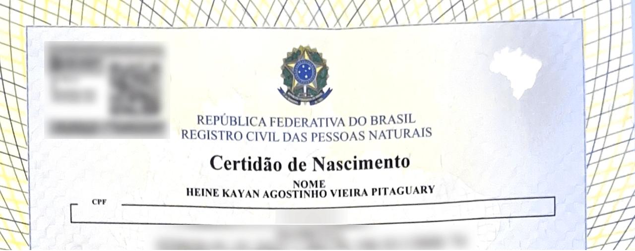 Registro civil de Heine Kayan Pitaguary