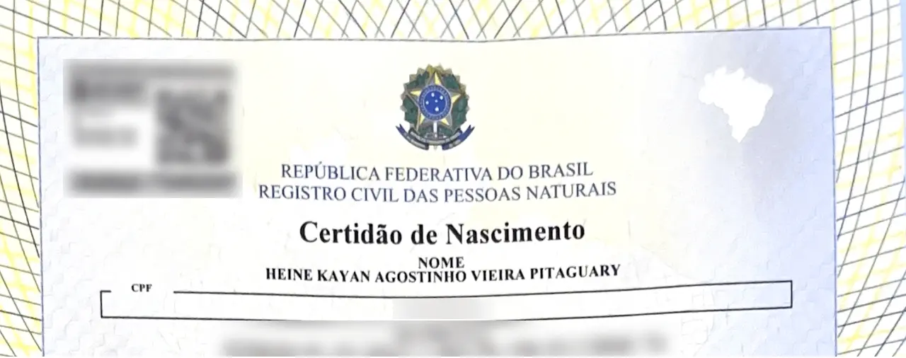 Registro civil de Heine Kayan Pitaguary