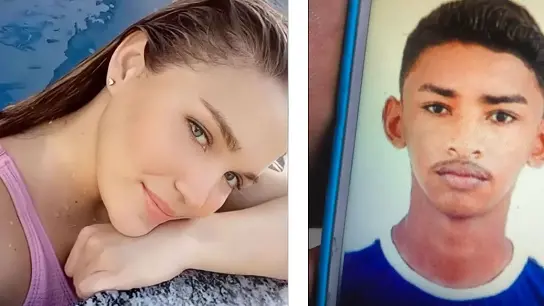Montagem das fotos de Bruna Gonçalves Soares e Antônio Carlos Sousa Pereira, vítima e acusado de feminicídio.