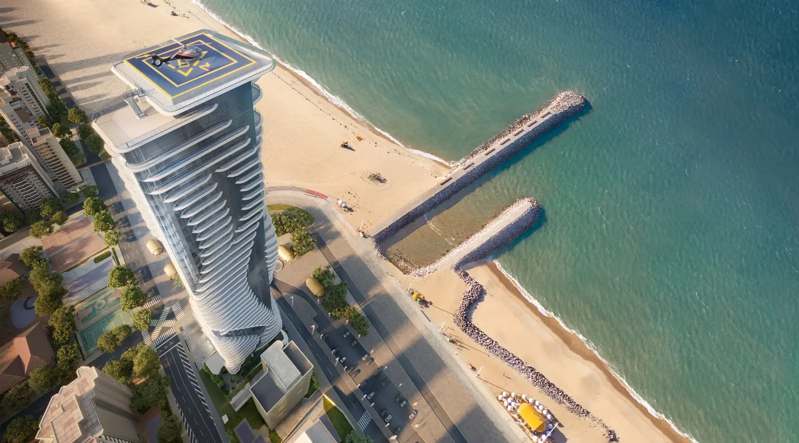 Imagem do projeto do Wave, superprédio de luxo na Beira Mar de Fortaleza.