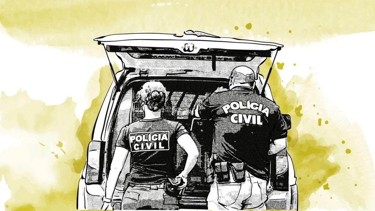 Ilustração de policiais.