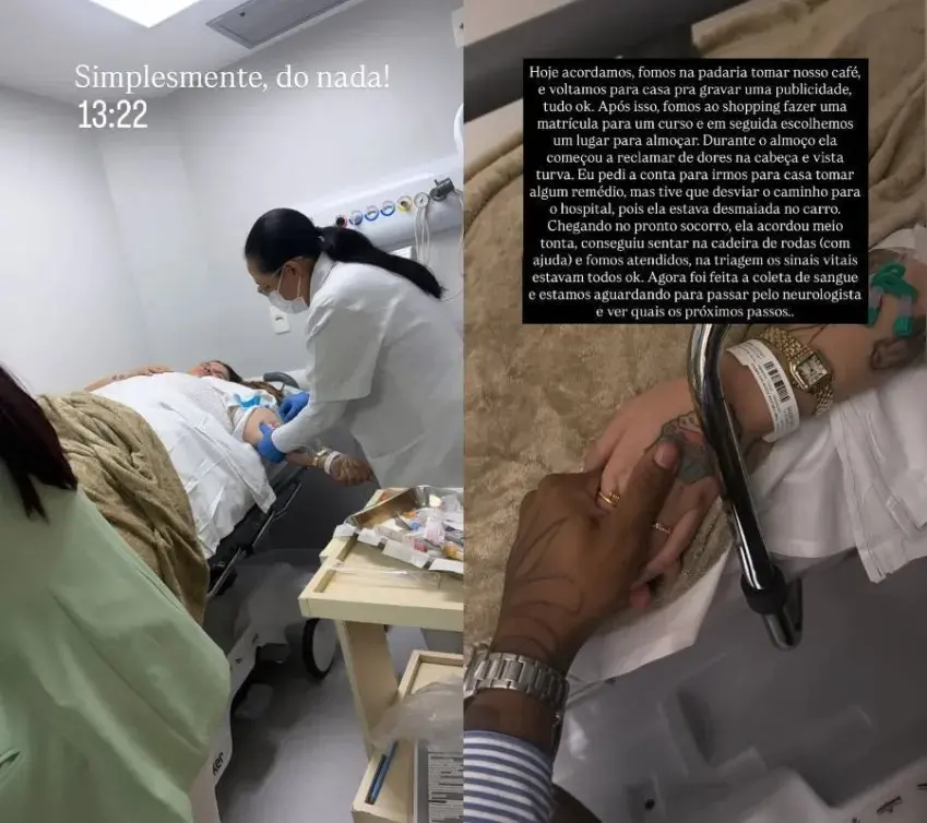 Colagem mostra os posts do marido de Thais Carla.