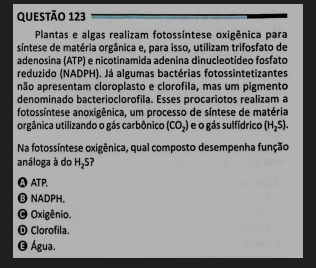 Imagem da questão que deve ser anulada do Enem 2025.