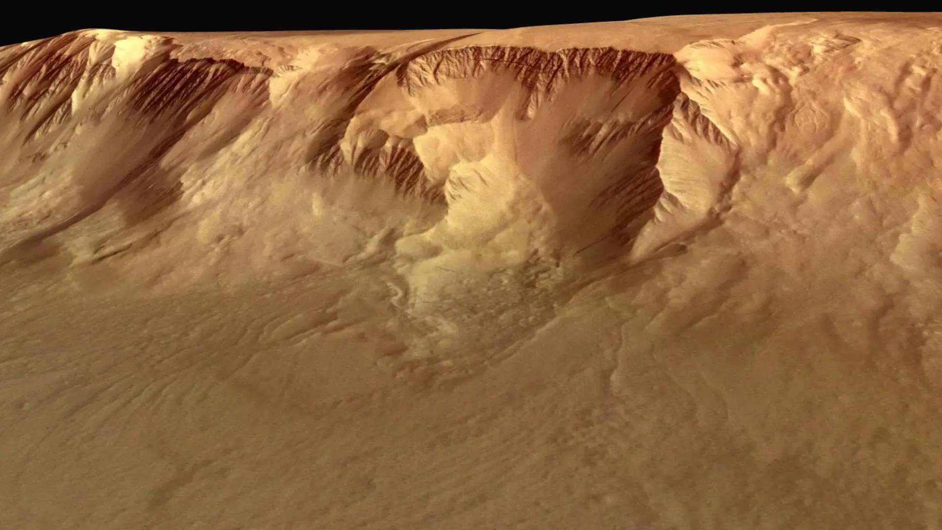 Imagem de alta resolução do Monte Olimpo em Marte, considerado o maior vulcão no Sistema Solar.