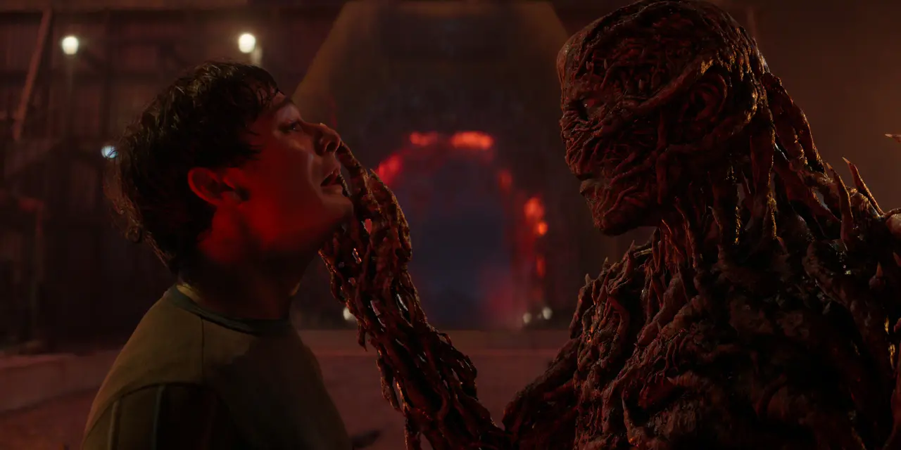 Cena de Vecna segurando Will pela cabeça com as garras em Stranger Things 5.