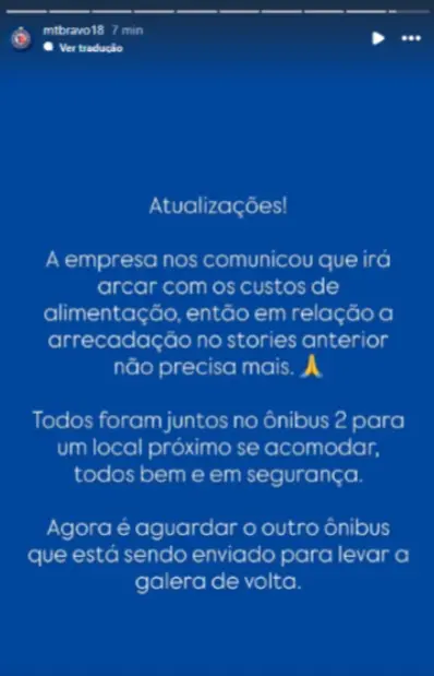 Nota publicada pela torcida Movimento Tricolor Bravo 1918