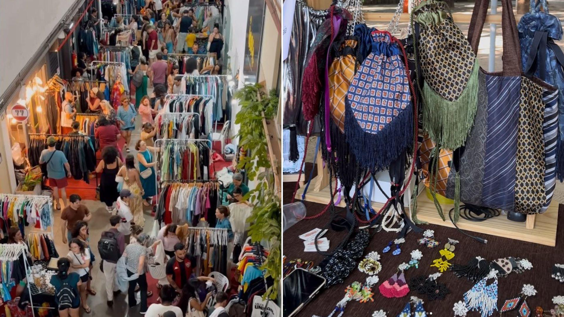 Foto de feira de brechós em Fortaleza.