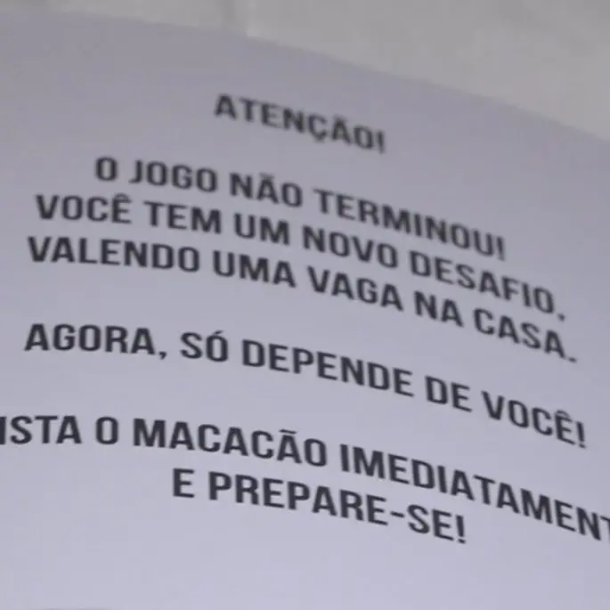 Imagem das orientações da dinâmica do Quarto Branco do BBB 26.