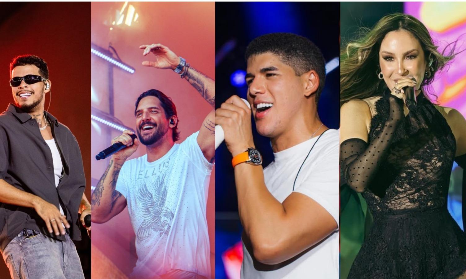 Na imagem os cantores: Felipe Amorim, Felipe Pezzoni, Zé Vaqueiro, Claudia Leitte