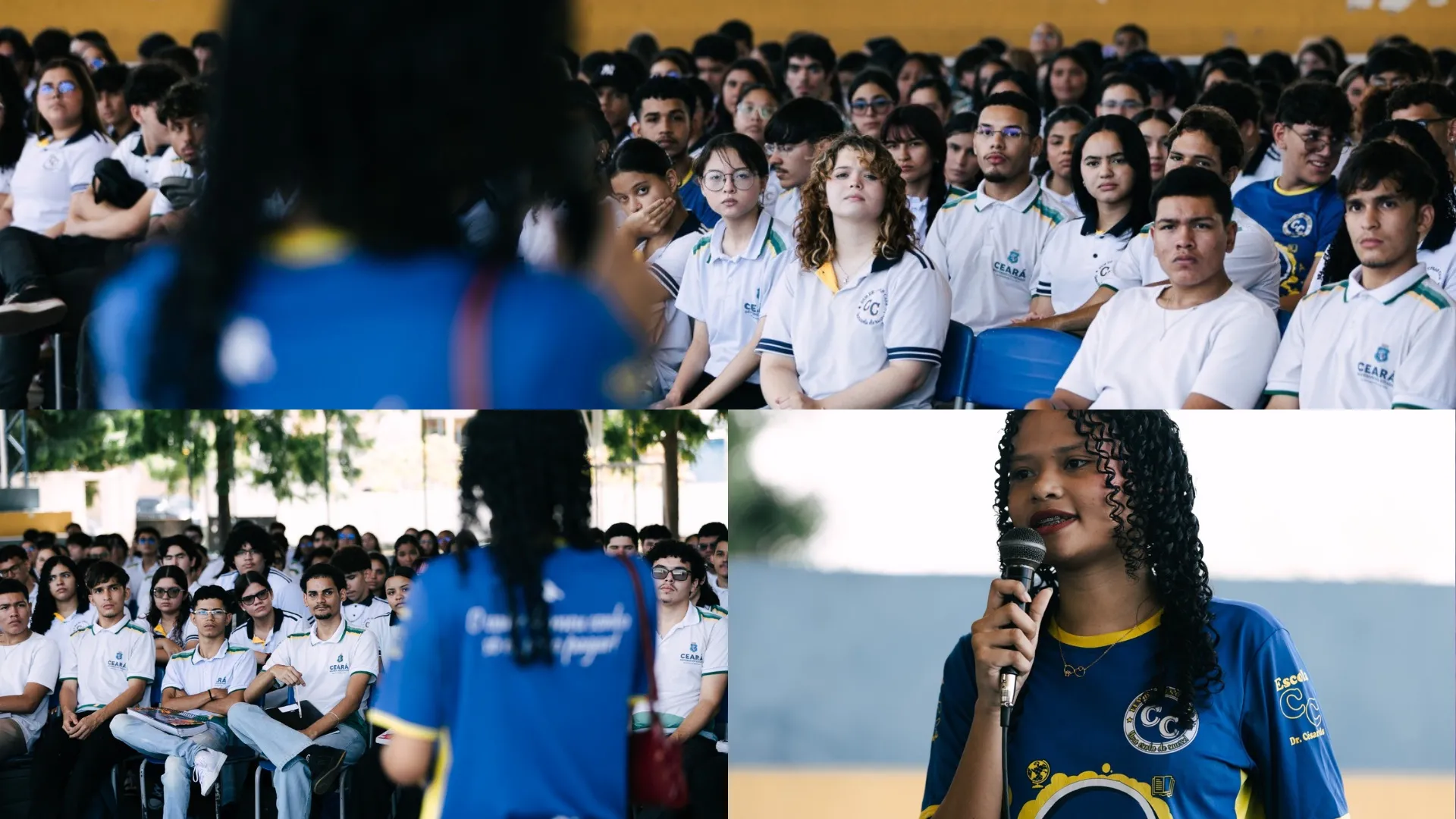 Ana Rafaely foi convidada, junto com outros ex-alunos, a participar de um evento na EEM César Cals para contar os caminhos que percorreram até a aprovação.