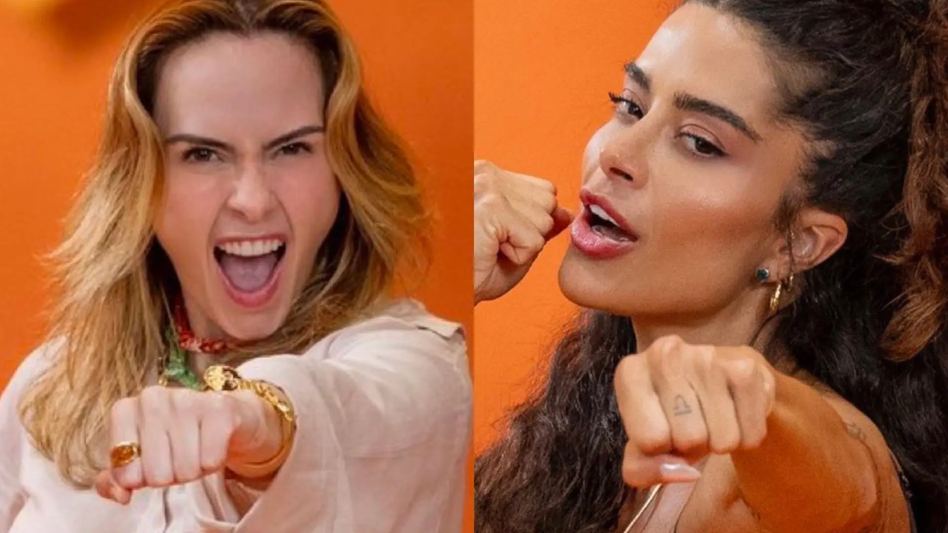 Colagem com as participantes Ana Paula e Aline para matéria sobre o primeiro sincerão do BBB 26.