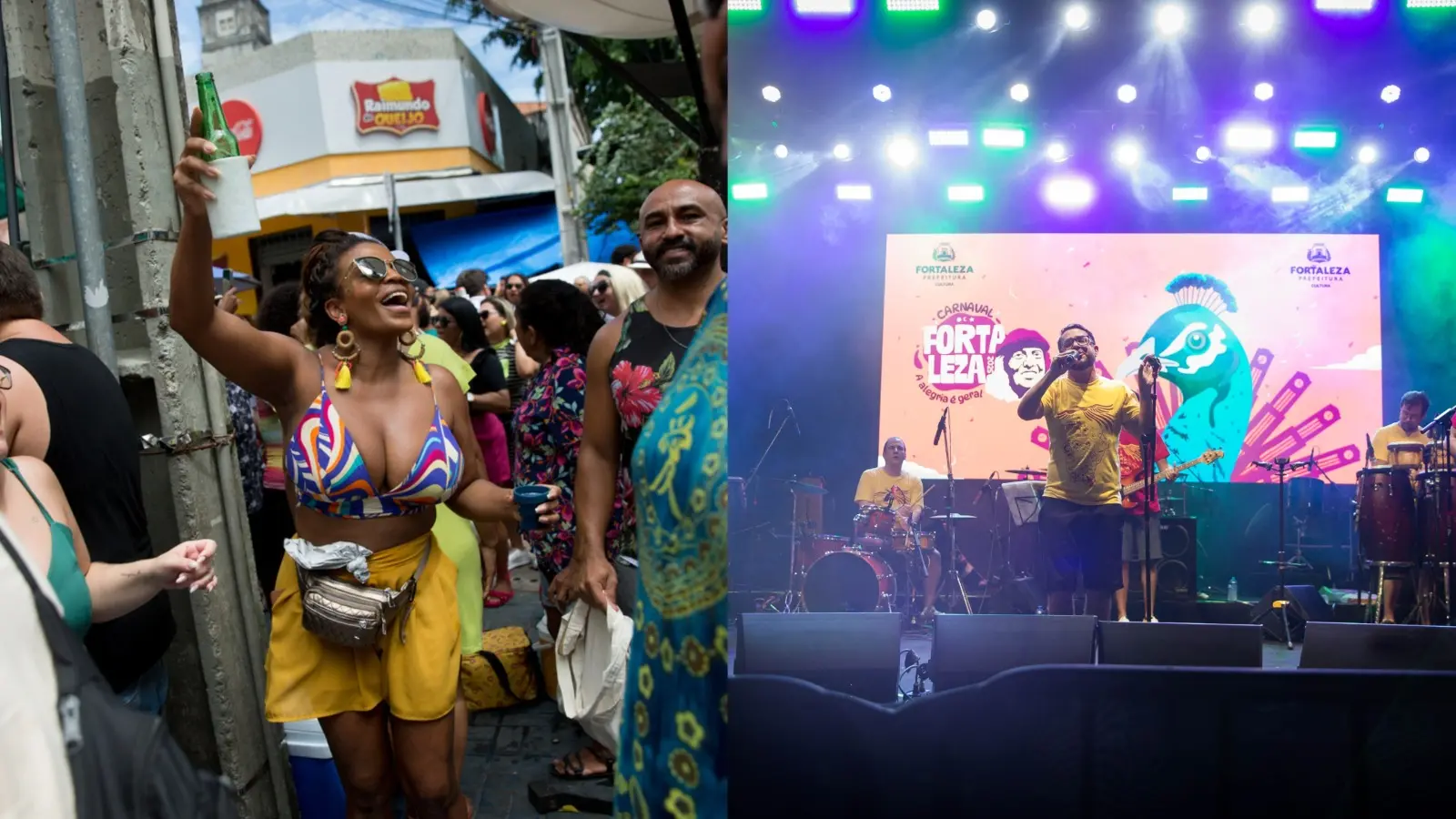 Foliões pulando carnaval.