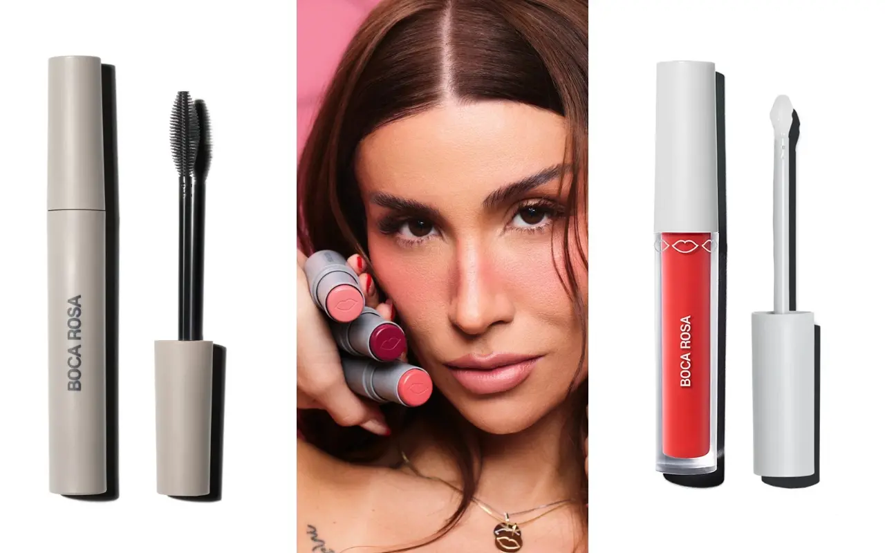 Imagem de produtos Boca Rosa para matéria sobre maquiagem para utilizar no Carnaval 2026.