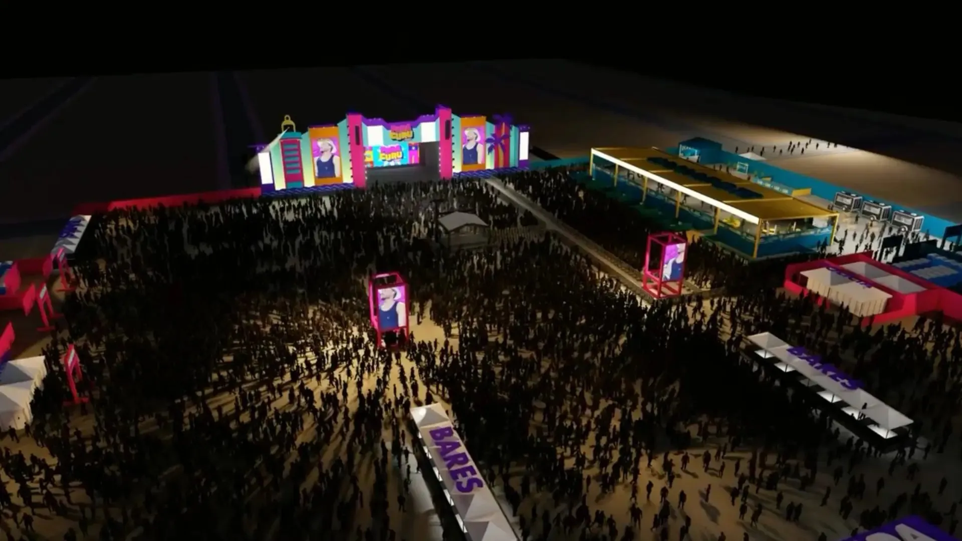 Representação de como deve ficar a Arena Paracuru Folia.