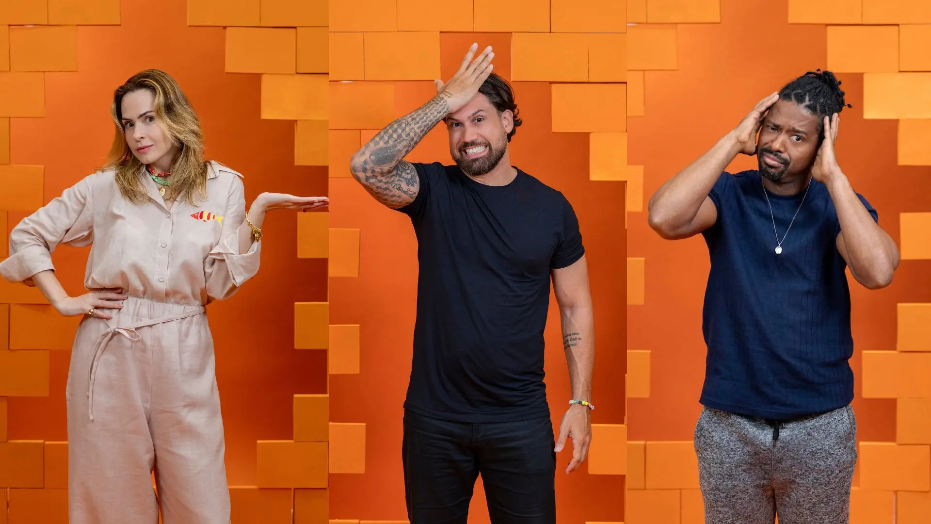 Montagem com os três emparedados da semana do BBB 26.