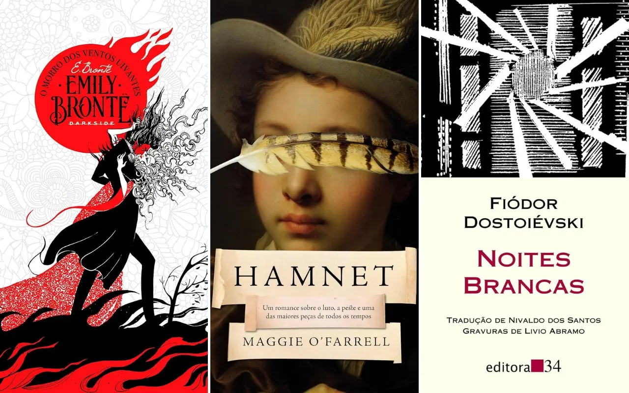 Obras de livros clássicos como O Morro dos Ventos Uivantes, Noites Brancas e uma releitura Hamnet.