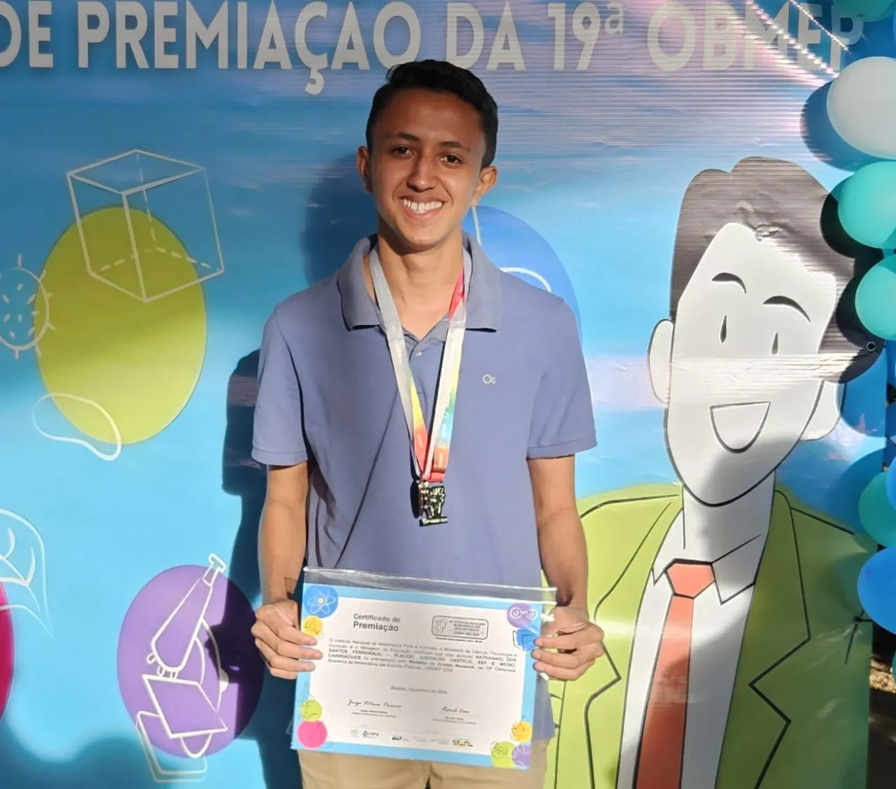 Em 2025, Nathanael Ferreira conquistou a medalha de prata nacional e de ouro regional da OBMEP.